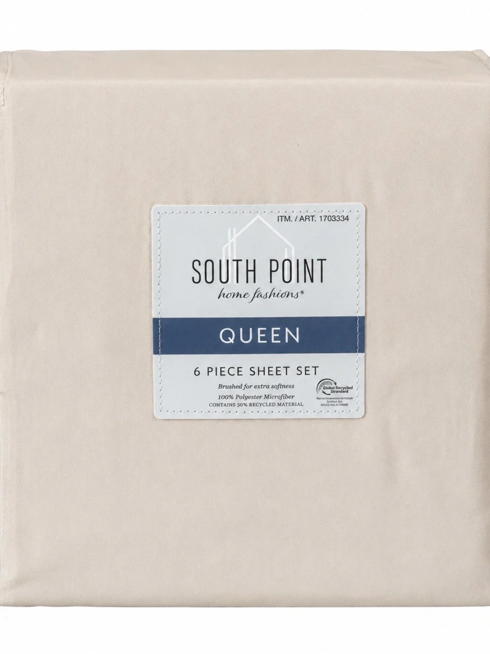 South Point Queen 6 Piece Microfiber Sheet Set Beige NEW Soft Deep Pocket